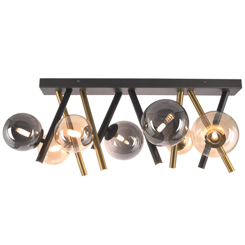 Aurelia Amber & Smoke Glass Ceiling Light