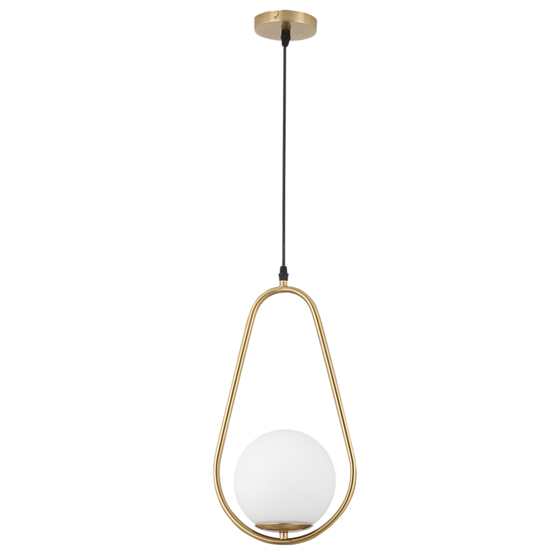 Aria Brass & Opal Glass Pendant