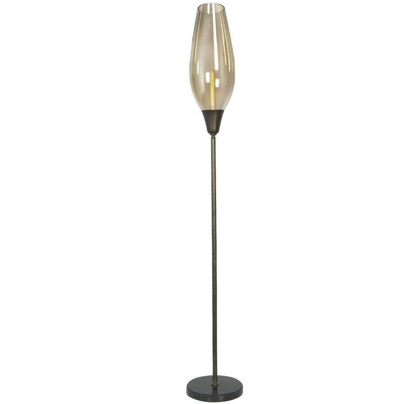 Cognac Glass Dome Floor Lamp