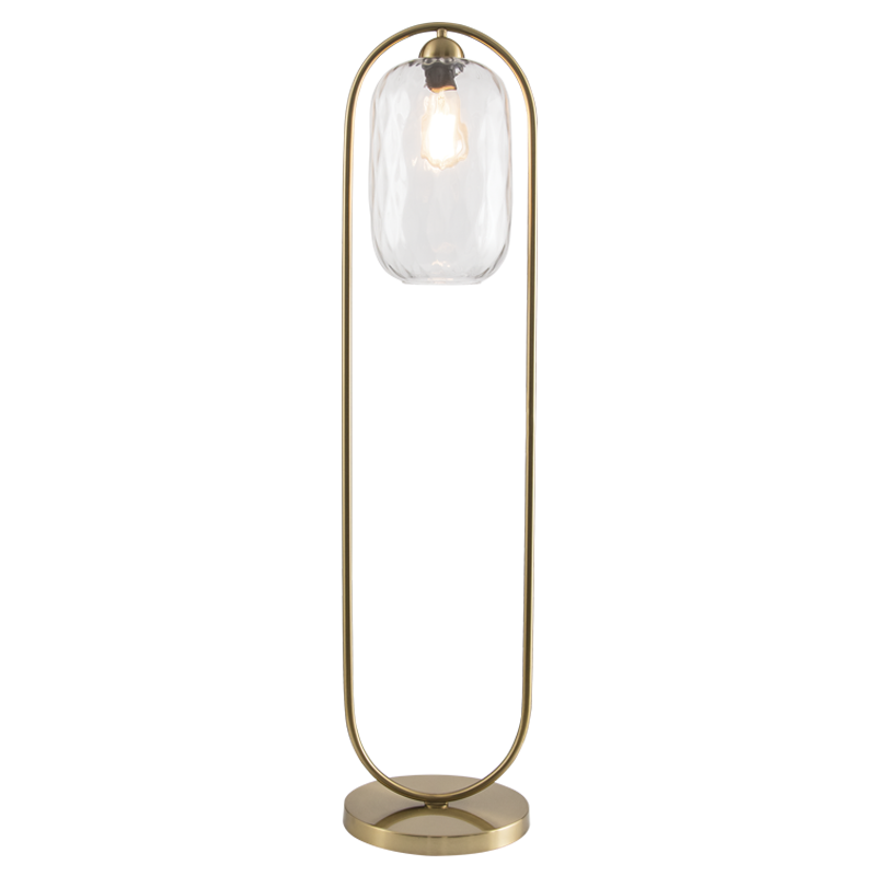 Ripple brass and wavy glass floor lamp
