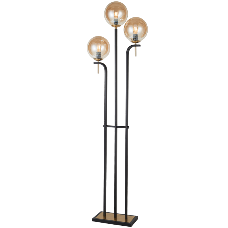 Lustre Amber Glass 3-Light Floor Lamp