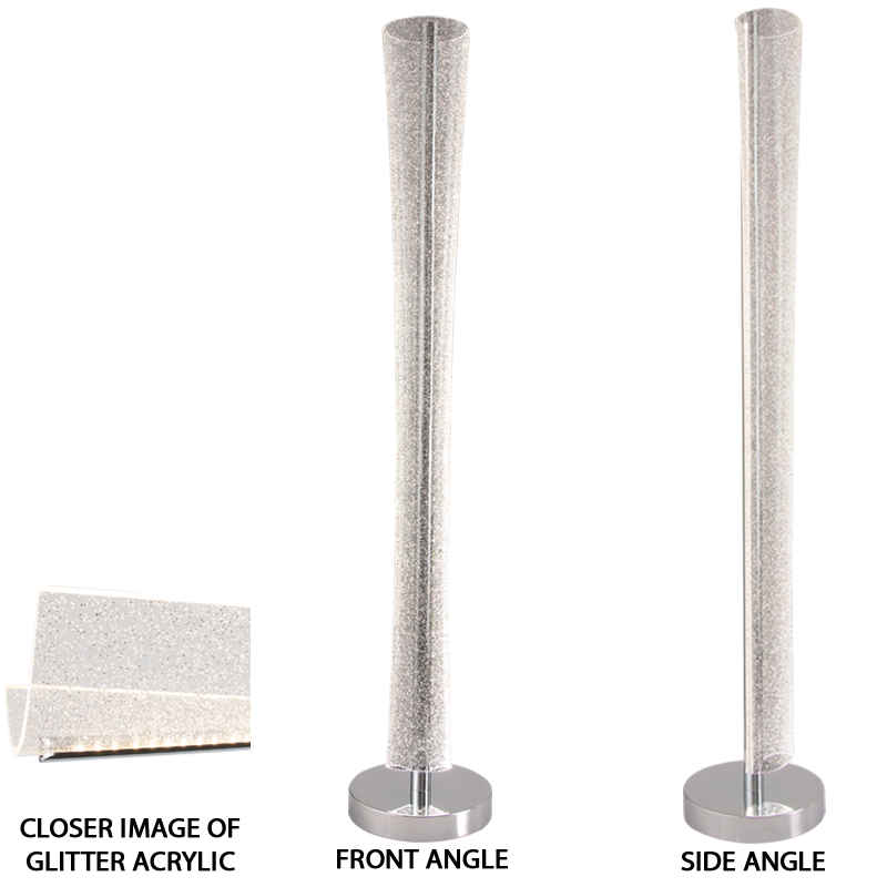 Lumina Chrome & Acrylic LED Floor Lamp