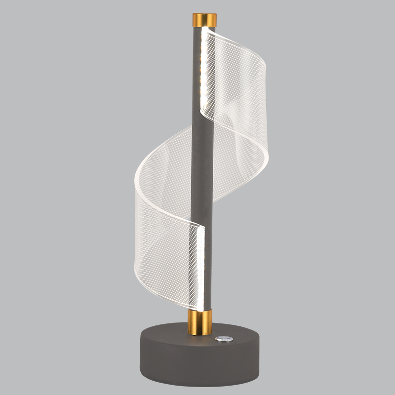 Luxe Grey & Gold Dimmable LED Touch Lamp