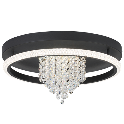Crystalline Sandy Black & Crystal CCT LED Ceiling Light
