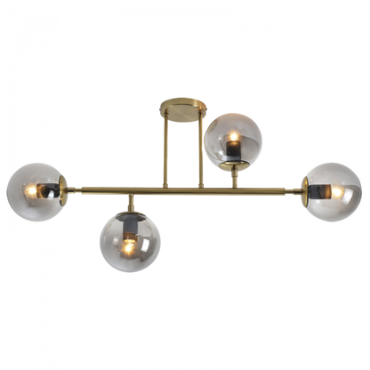 Vesper Satin Gold & Smoke Glass Ceiling Light