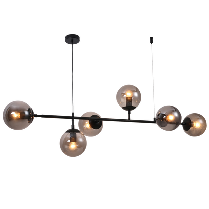 Vesper Matt Black & Smoke Glass Linear Chandelier