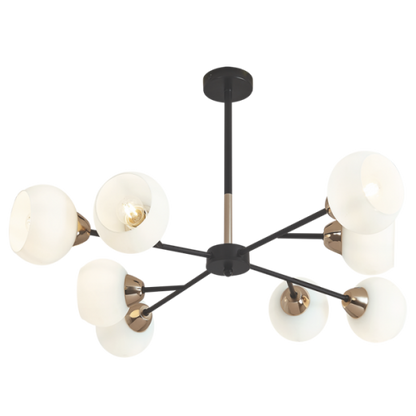 Aurora black and gold 8-light chandelier