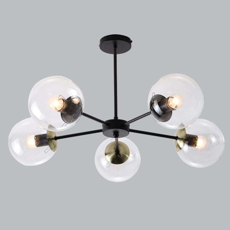 Harlow black and antique brass chandelier