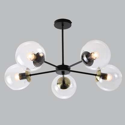 Harlow black and antique brass chandelier
