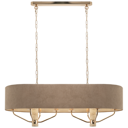 Travera Champagne Gold & Travertine Linear Chandelier