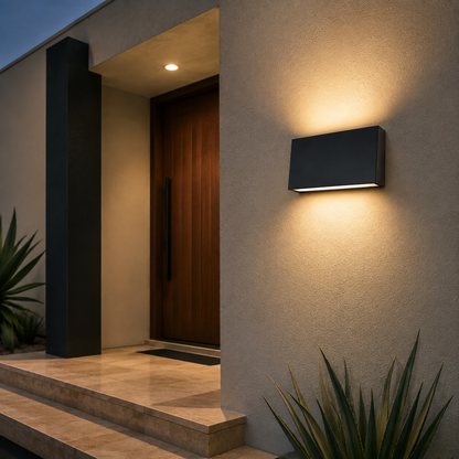 Arc Matt Black Up & Down Outdoor Wall Light