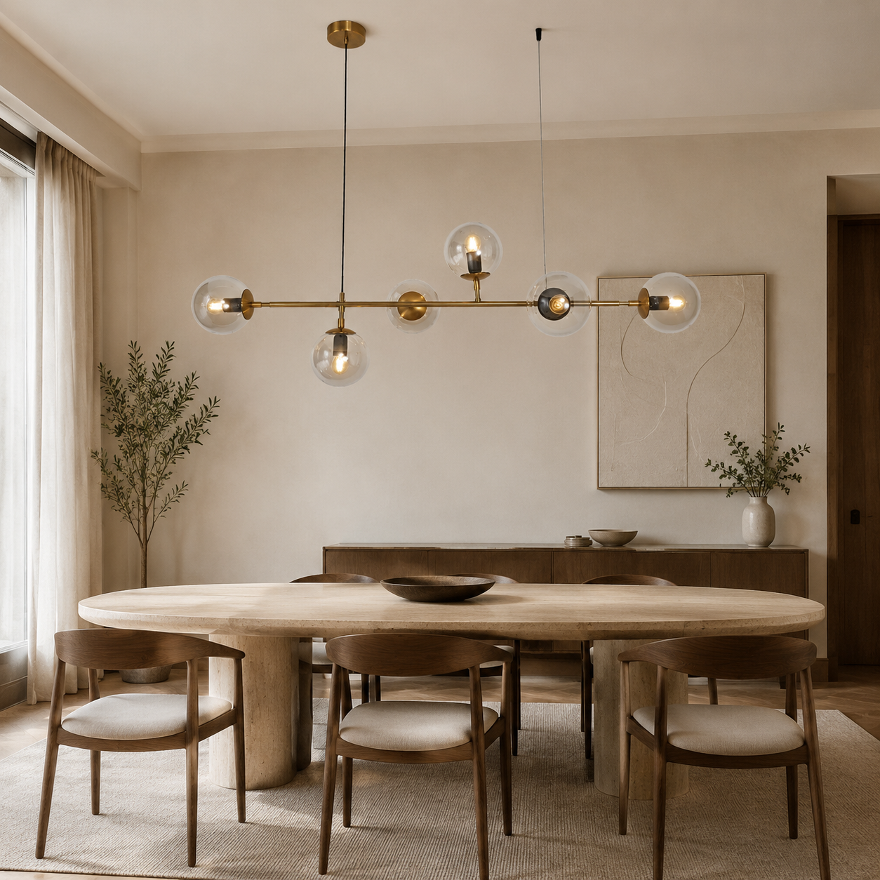 Vesper Satin Gold & Smoke Glass Linear Chandelier