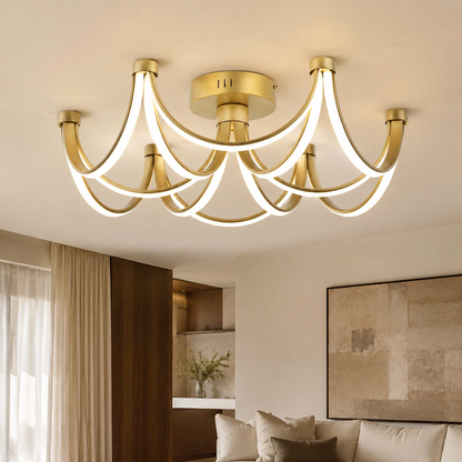 Solenne Sculptural Gold LED Ceiling Light