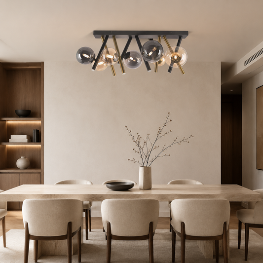 Aurelia Amber & Smoke Glass Ceiling Light