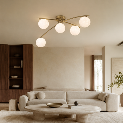 Celeste Satin Brass 5-Light Ceiling Light