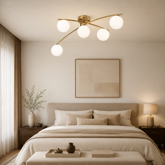 Celeste Satin Brass 5-Light Ceiling Light