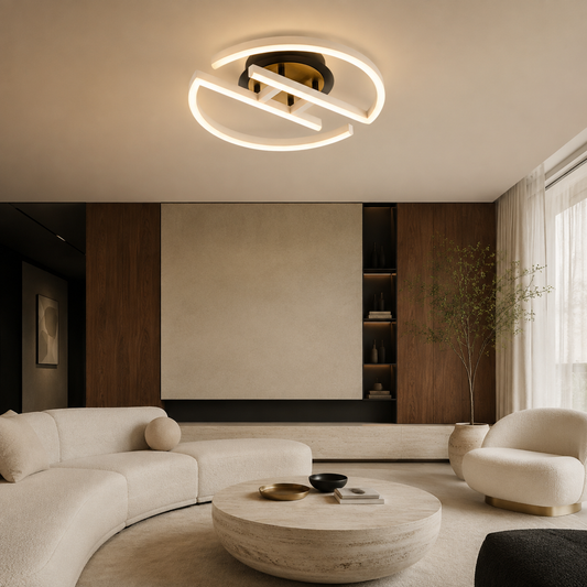 Halo Black, White & Brass CCT Ceiling Light