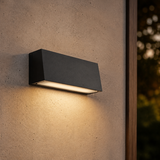 Arc Matt Black Up & Down Outdoor Wall Light