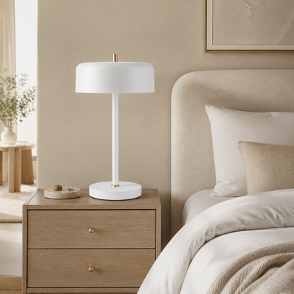 Serene White & Sand Gold 2-Light Table Lamp