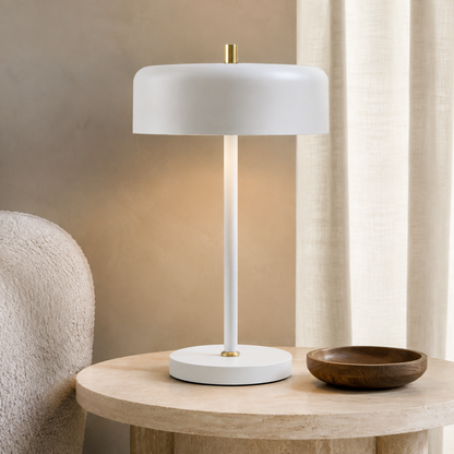 Serene White & Sand Gold 2-Light Table Lamp