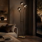 Eclipse Smoke Glass 3-Light Floor Lamp