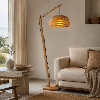 Sora Wood & Bamboo Floor Lamp