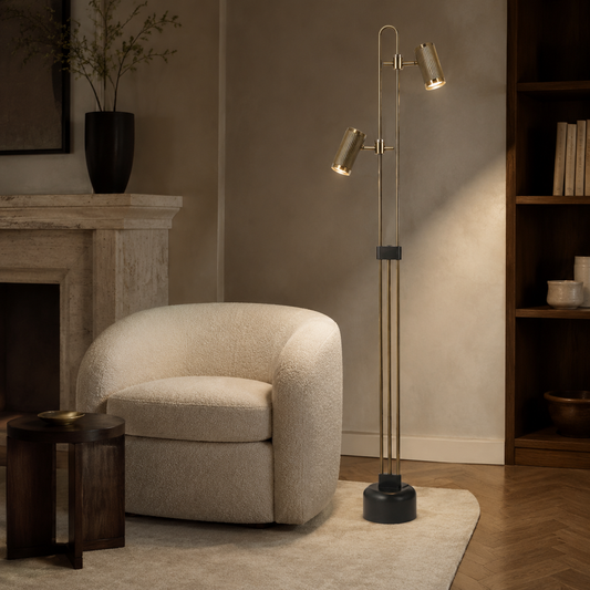 Duet Black & Gold Adjustable Floor Lamp