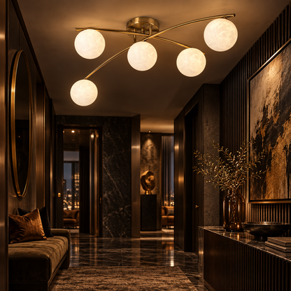 Celeste Satin Brass 5-Light Ceiling Light