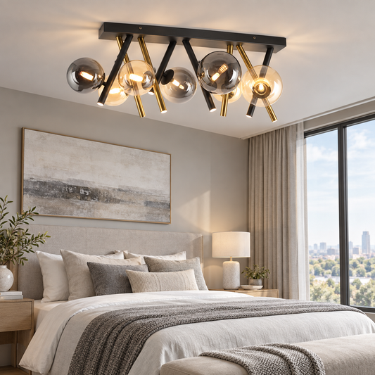 Aurelia Amber & Smoke Glass Ceiling Light
