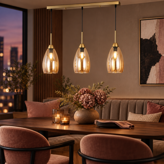 Lumen Gold & Amber Linear Pendant