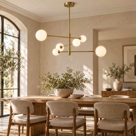Luna Gold & Opal Glass Chandelier