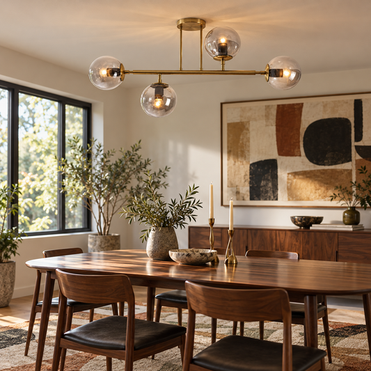 Vesper Satin Gold & Smoke Glass Ceiling Light