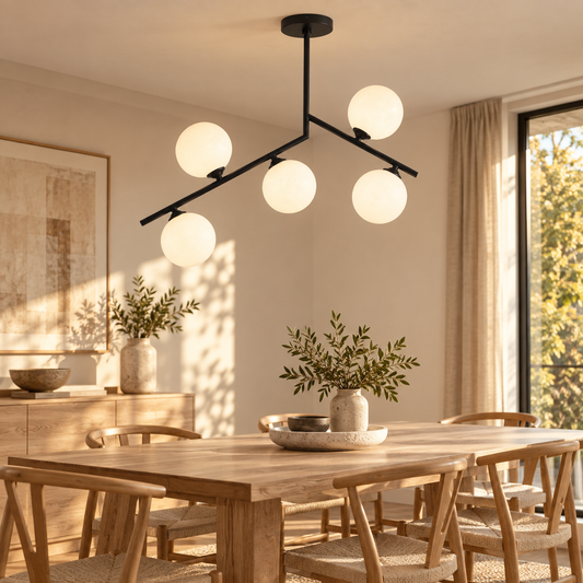 Celeste Black 5-Light Moveable-Arm Ceiling Light