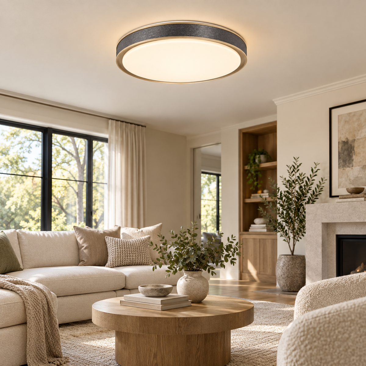 Nova Gold & Grey LED Ceiling Light