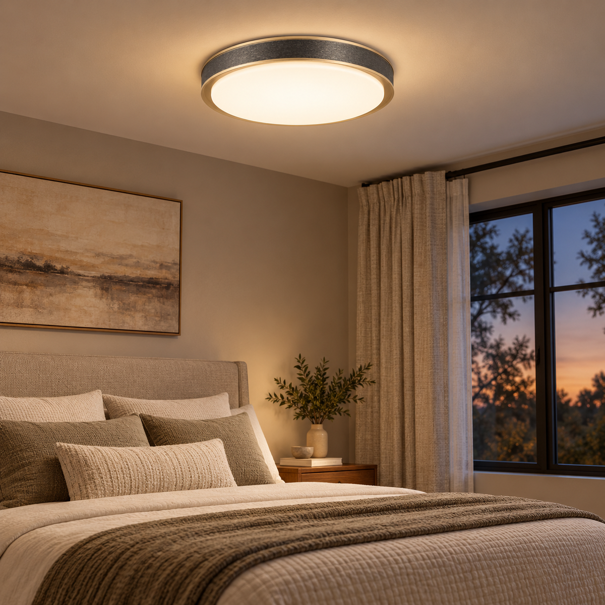 Nova Gold & Grey LED Ceiling Light