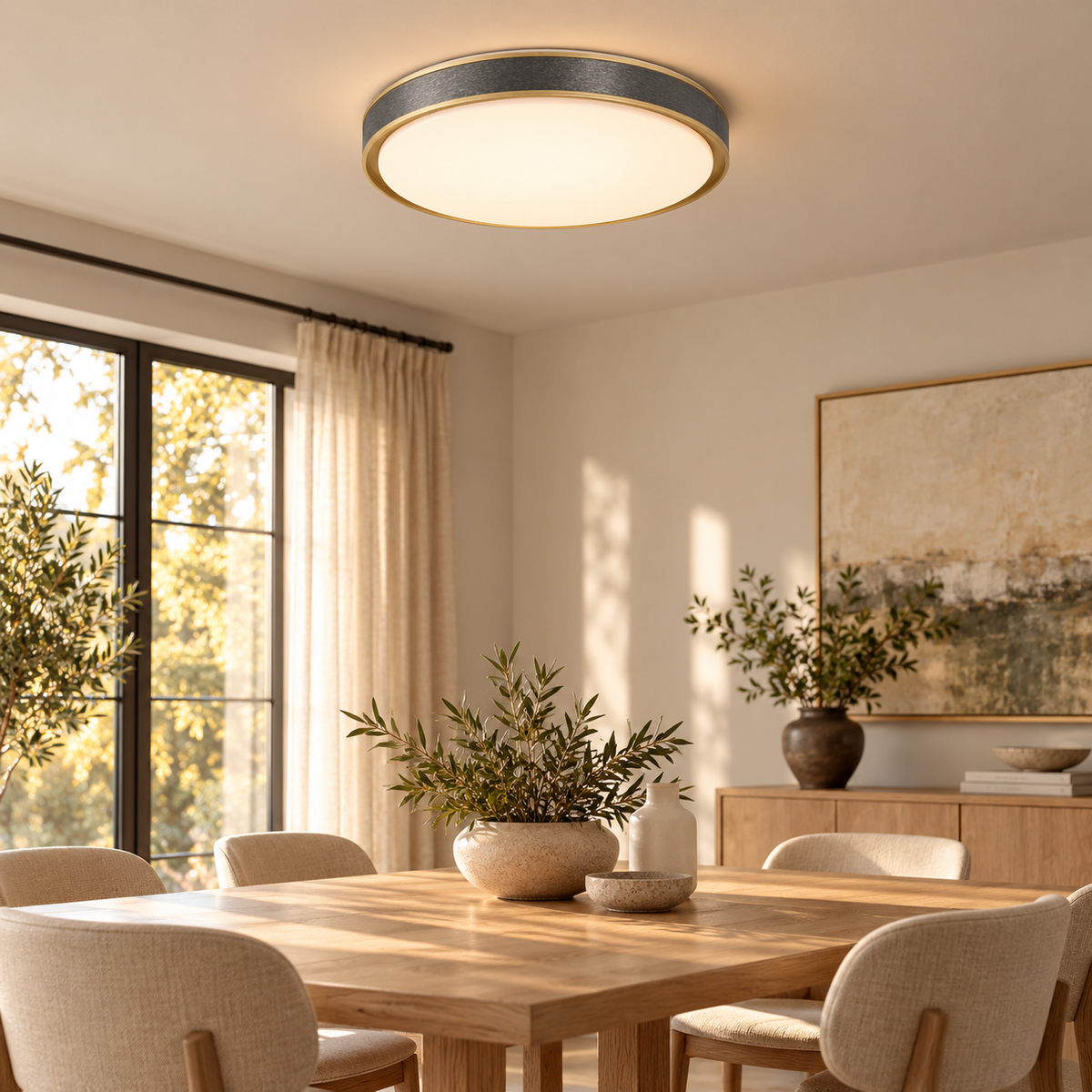 Nova Gold & Grey LED Ceiling Light