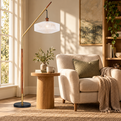 Maren Wood, Rope & Marble Floor Lamp