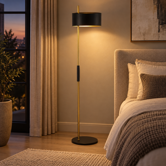 Noire Black & Gold Floor Lamp