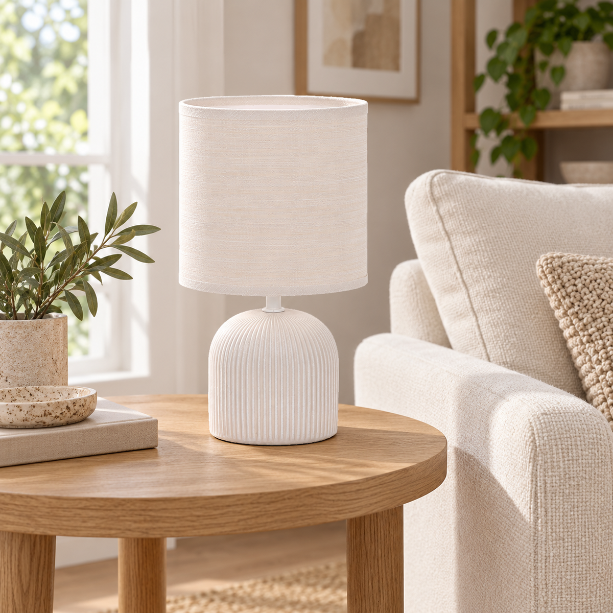 Rhea Ribbed Ceramic Table Lamp