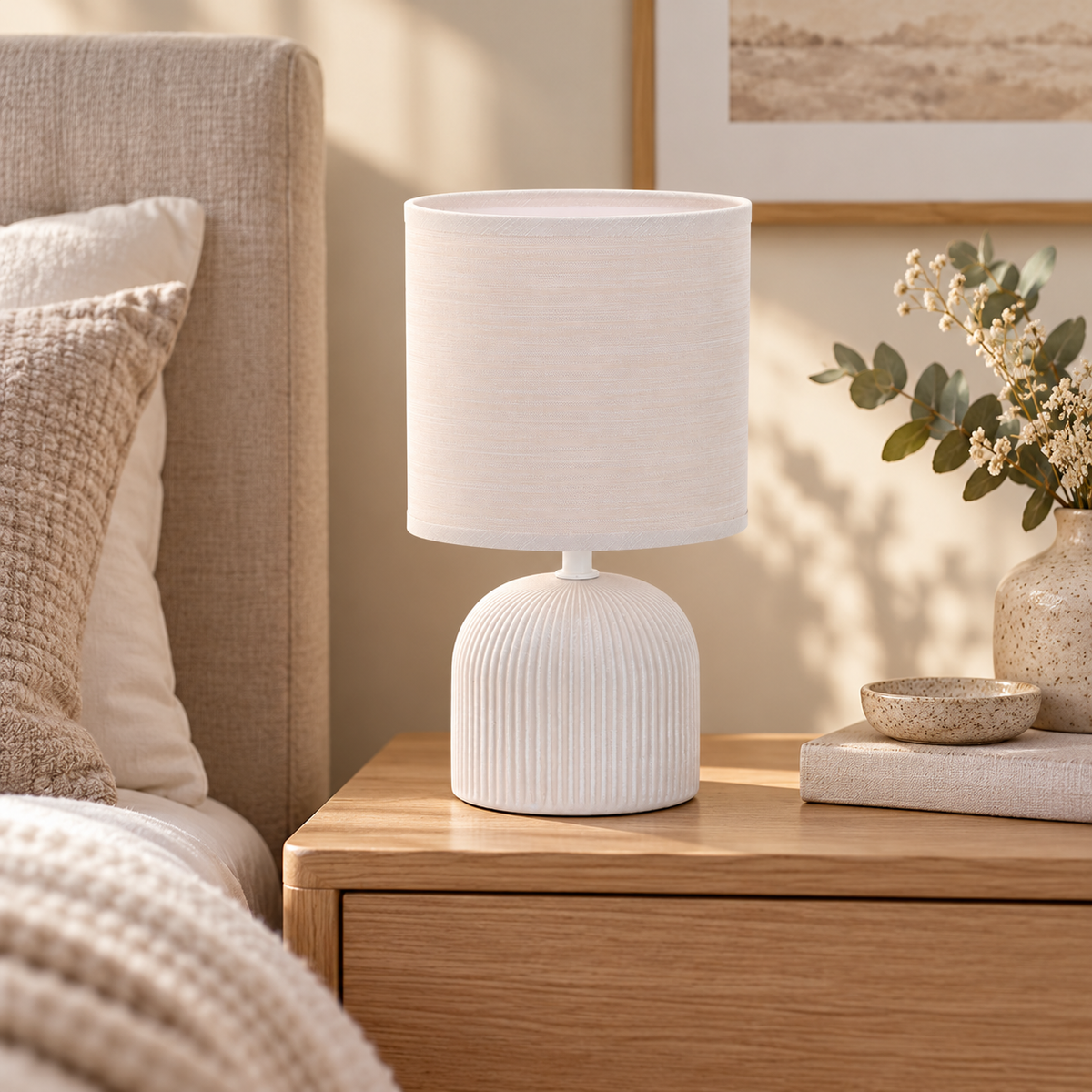 Rhea Ribbed Ceramic Table Lamp