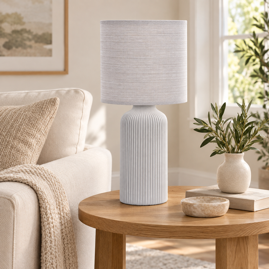 Cove Grey Ceramic Table Lamp