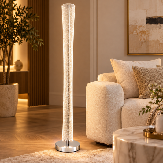 Lumina Chrome & Acrylic LED Floor Lamp