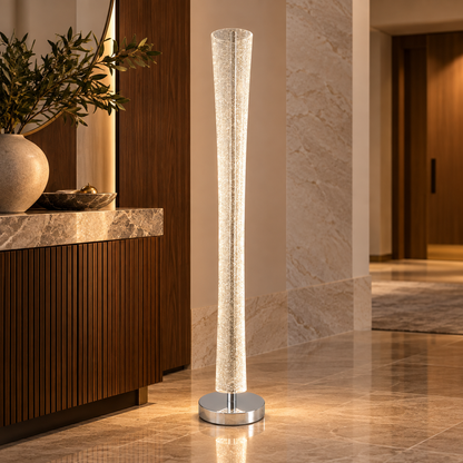 Lumina Chrome & Acrylic LED Floor Lamp