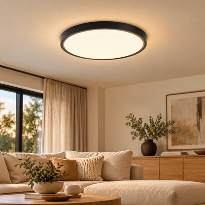 Disc Matt Black 500mm CCT LED Ceiling Light