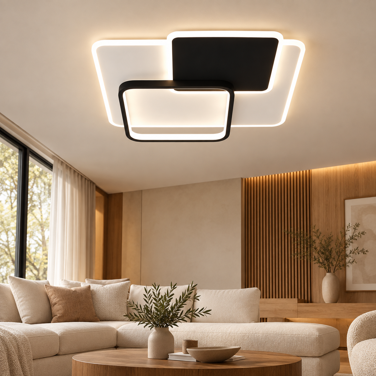 Contour Black & White CCT LED Ceiling Light