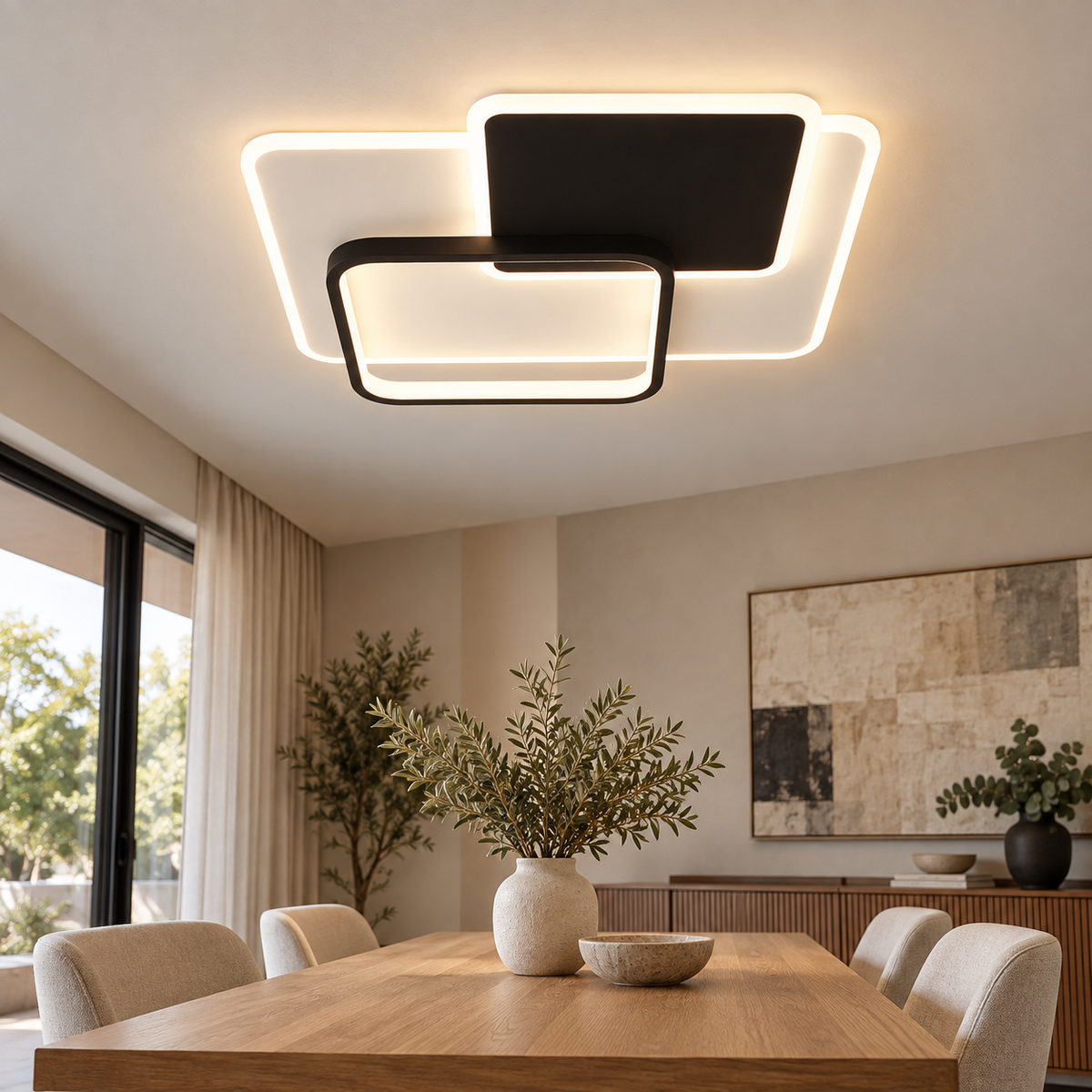 Contour Black & White CCT LED Ceiling Light