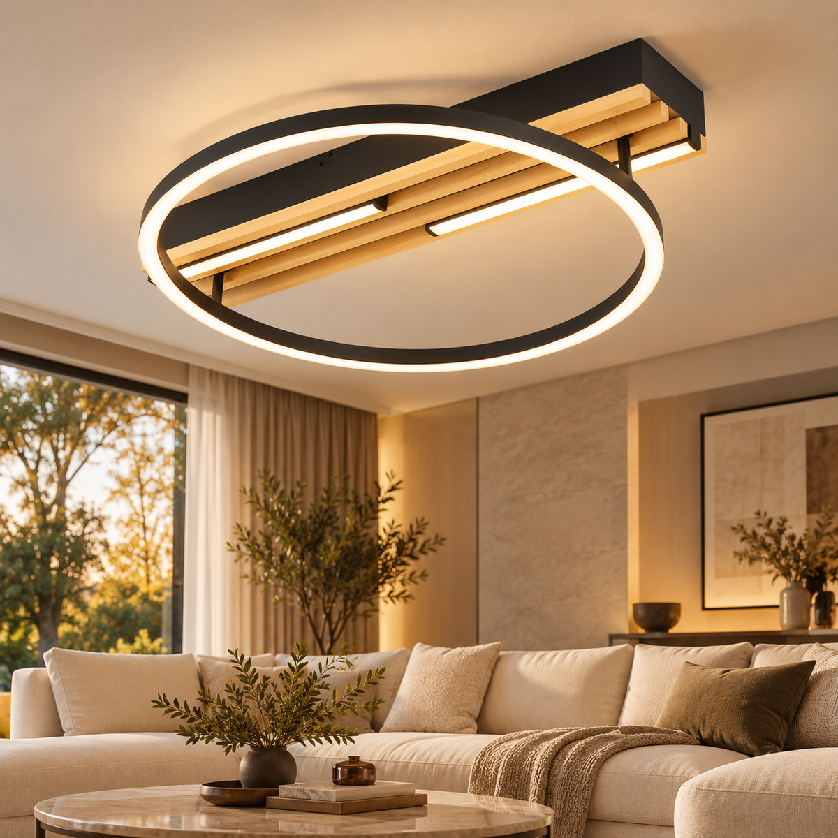 Frame Black Rectangular CCT LED Ceiling Light