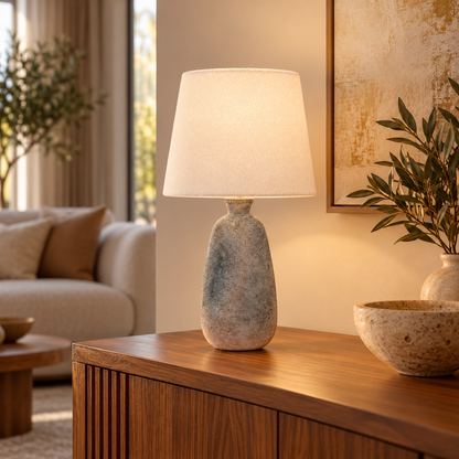 Terra Grey Stone Ceramic Table Lamp