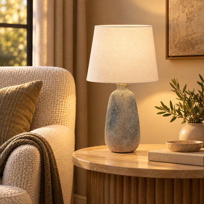 Terra Grey Stone Ceramic Table Lamp