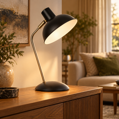 Pivot Black Adjustable-Head Table Lamp